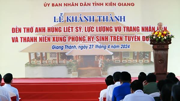 Bài phát biểu của Đ/c TRẦN VĂN MÃNH (Hai Văn) tại Lễ Khánh thành Đền thờ các anh hùng liệt sĩ lực lượng vũ trang nhân dân và Thanh niên xung phong hy sinh trên tuyến đường 1C